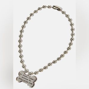 Dolls Kill Dog Bone Ball Chain Necklace